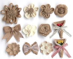 5pcs Handmade Jute Burlap Flowers Rose Hessian Ribbon Bow - Etsy