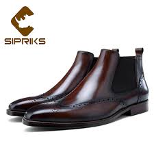 We proudly offer that we are developing the legend, luxe design of chelsea. Sipriks Mens Brown Leather Chelsea Boots Classic Vintage Ankle Boots Luxury Male Cowboy Boots Wingtip Dress Shoes High Tops 44 Chelsea Boots Aliexpress