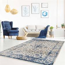 Dining room rugs are essential to grounding the layout of your space. La Dole Rugs Anatolia Traditional Area Rug 7 X 9 Ivory Blue Ana28184 Rona