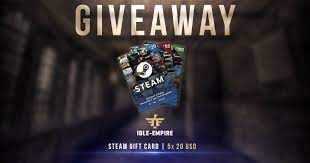 You just have to do is to select your steam gift cards value and wait our server to find unused codes on steam web server. Idle Empire On Twitter 5x 20 Steam Gift Card Giveaway Enter Here Https T Co Niflylq7hp Giveaway Steam Gift