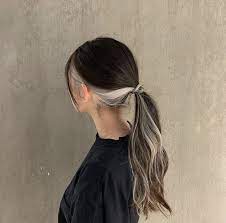 If using a brown with any red in it or a darker brown, rinse color out separately & shampoo each section separately to avoid bleeding in to the blond hair. Dark Brown Hair Dyed Silver Underneath Hair Color Streaks Hair Color Underneath Hair Inspo Color