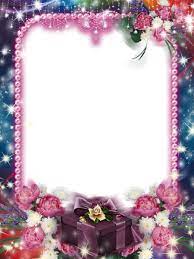 Dark Blue Transparent Frame With Purple Gift And Flowers Cornice Di Fiori Cornici Immagini