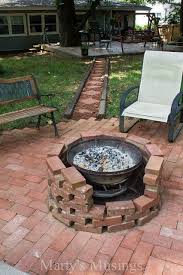 The actual fire pit itself will be deeper than the patio surround to accommodate the height of the concrete blocks. Hometalk Home Improvement Ideas Photos And Answers Homemade Fire Pit Brick Fire Pit Fire Pit Backyard
