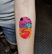 Lightweight and portable, prefect size for easy carry and convenient use. 55 Tinta On Twitter Brilliant Colors This Trippy Tat Was Administered By In House Artist Oskie Esguerra Landscape Tattoo