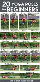 20 Yoga Poses For Complete Beginners Free Printable Yoga Poses Yoga Poses For Beginners Easy Yoga Poses