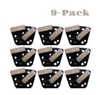 9 Pack Trapezoid Grinding Disc Hard Bond for Bolt-On Concrete Floor Grinder  Tool