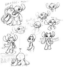Another lilo and stitch coloring sheet of leroy, an illegal genetic experiment of jumba jookiba. Stitch And Angel Sketches By Miriamthebat On Deviantart