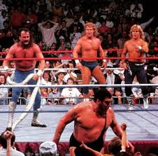 Royal Rumble Andre The Giant Runs From Damian And Jake The Snake Roberts Curt Henning And Shawn Micha Andre The Giant Jake The Snake Roberts Shawn Michaels