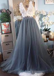 Two Tone Pleated Grey Blue Wedding Tulle Skirt Dusty Blue Tulle Wedding Skirt Blue Tulle Skirt Tulle Prom Dress