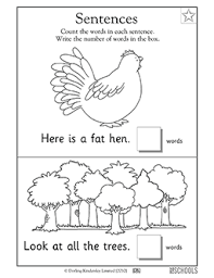 sentences 2 kindergarten preschool math reading worksheet greatschools