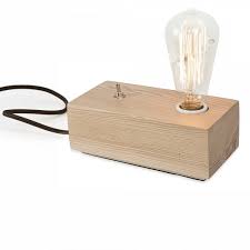 This vintage looking lamp has an industrial yet modern design. Vintage Style Wood Black Edison Table Lamp Natural Industrial Lighting Cult Uk