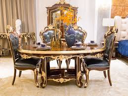 Black marbel dining room table eight chairs tree foot by six foot 3/4'' thick. Professional Classic Italian Dining Table Set Jp657 Directly Sale For Home James Bond