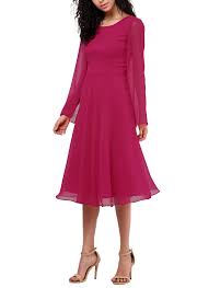 Hot Pink Georgette Dress Georgette Dress Dresses Feminine Dress
