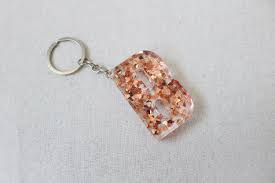 Custom Resin Letter Keychain Personalized Name Keychain Epoxy Resin Jewelry Resin Charm Name Bag Charm Glitter Resin Jewelry Gemstone Beaded Bracelets Keychain