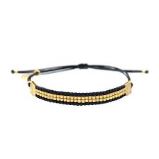 Geweven Armbandje Van Prachtige Zwarte Miyuki Kraaltjes Gecombineerd Met Goud Zilver Of Rosegoudkleurige Kraaltjes Prachtige Bijoux Bracelet Bijoux Perle