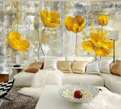 European Style Yellow Flowers Abstract Wallpaper Mural European Home Decor Living Room Art Mural Wallpaper
