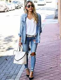 19 Cute Denim Shirt Outfit Ideas Denim Shirt Outfit Shirt Outfit Denim Shirt Style