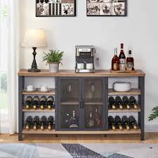 Check spelling or type a new query. Metal Sideboard And Buffet Cabinet Fatorri Industrial Wine Bar Cabinet For Liquor And Glasses 55 Inch Rustic Oak Farmhouse Wood Coffee Bar Cabinet With Wine Rack Wine Accessories Wine Racks Cabinets