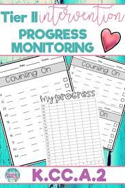 These Tier Ii Math Progress Monitoring Sheets Allow You To Progress Monitor How You Progress Monitoring Math Math Intervention Progress Monitoring Kindergarten
