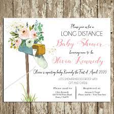 Long Distance Baby Shower Invitation Girl Pink Floral Baby Etsy Virtual Baby Shower Invitation Virtual Baby Shower Ideas Virtual Baby Shower
