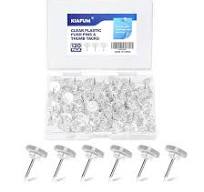 120 Count Push Pins, Premium Clear Push Pin, Clear Thumb Tacks Steel Point  and Plastic Head, Flat Head thumbtacks for Photo Wall, Bulletin Board, Home  ...