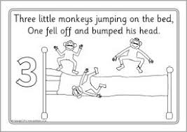Five Little Monkeys Jumping On The Bed Colouring Sheets Sb9278 Sparklebox Five Little Monkeys Monkey Jump Little Monkeys