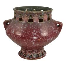 Buy Roseville Ferella Red 1930 Vintage Art Deco Pottery Handled Ceramic  Vase 505-6 Online in India