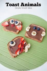 Toast Animals Simple Snack Idea Fun Kids Food Easy Snacks Kids Meals