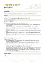 tattoo artist resume samples qwikresume