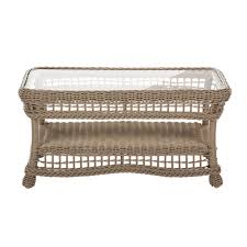 East at main hayward rectangular rattan coffee table. W Unlimited Saturn Rectangular Wicker Outdoor Coffee Table With Glass Top Sw1308 Ct The Home Depot