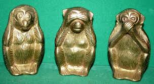 не вижу зла не слышу зла не говорю зла Vintage Bronze Monkeys Hear No Evil See No Evil Speak No Evil