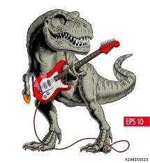 Dinosaur Playing Electric Guitar Tyrannosaurus Or T Rex Comic Style Vector Illustration Buy This Stock Vector And Exp Dinosaur Play Dinosaur Art Dinosaur