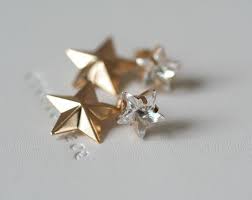 ダブルスター2wayピアス スワロフスキーお星さまの画像1枚目 スタッドイヤリング ピアス スワロフスキー