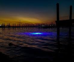 Underwater Dock Lights From Illumisea In Mega Watt Blue Lighting Up The Water In Key West Docklights Dock Lig Dock Lighting Solar Deck Lights Deck Lighting