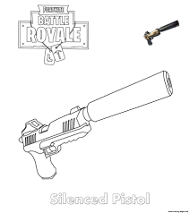 Click on the worksheet to open the pdf to print. Silenced Pistol Fortnite Coloring Pages Printable