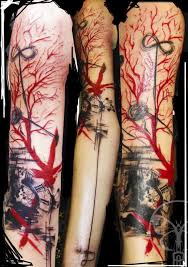 Black And Red Tattoo Sleeve Geometric Abstract Tattoo Red And Black Sleeve Tattoomagz Com Tattoo Designs Ink Works Gallery Tattoo Desig Abstract Tattoo Red Tattoos Sleeve Tattoos