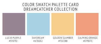 Color Swatch Palette Card For Dream Catcher Collection Calm Color Palette Orange Color Schemes Brand Color Palette