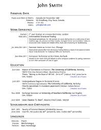 Latex Templates Curricula Vitae Resumes
