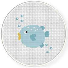 More images for free printable counted cross stitch fish symbol patterns » Cute Fish With Bubbles Cross Stitch Pattern Animal Cross Stitch Patterns Cross Stitch Patterns Cute Cross Stitch