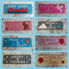 Bedroom door sign with jute ribbon and miniature chalkboard. Shared Bedroom Personalised Children S Door Name Plaque Name Sign Any Names Any Colours Room Sharing Brothers Room Bedroom Doors Kids Door Signs Door Crafts