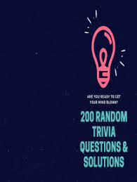 It's like the trivia that plays before the movie starts at the theater, but waaaaaaay longer. Read 200 Random Trivia Questions Online By Bachir Tellai Books