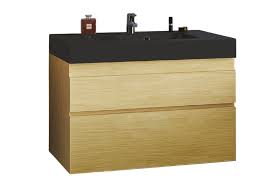 Les vasques sont d'une nécessité primordiale dans une pièce d'eau. Meuble Simple Vasque Bois De Chene Et Plan Polybeton Hellin