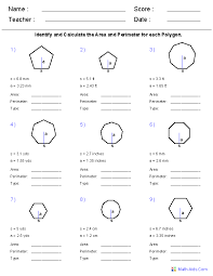 Geometry Worksheets Area And Perimeter Worksheets Geometry Worksheets Regular Polygon Area And Perimeter