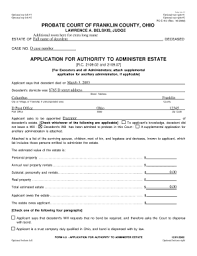 440 george fraley parkway box 4, winchester, tn 37398 phone: Fillable Online Franklin County Probate Court Application To Administer Estate Form Fax Email Print Pdffiller