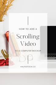 Video Tutorial Scrolling Video Mockup Computer Mockup Video Mockup Styled Stock