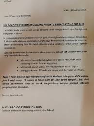 Suitable for original mytv decoders as shown in the photo only (the government set only). Apa Itu Mytv Broadcasting