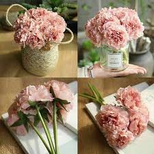 Artificial flowers bridal bouquet for wedding silk rose fake flowers wedding bouquets for indoor home birthday party bulk christmas office table decorations. Weiweilak 5pcs Faux Silk Fake Flower Peony Floral Wedding Bouquet Hydrangea Au Vogue Shopee Malaysia