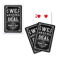 Unique Custom Playing Card Favors We Sealed The Deal Chalkboard Personalized Playing Cards Personalized Wedding Favors Custom Playing Cards