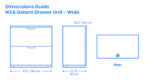 2 utility drawers and 1 free stationery tray provide space to keep small things neat and orderly. Ikea Galant Drawer Unit Wide Dimensions Drawings Dimensions Com