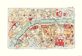  satellite map of eiffel tower. Old International Maps Paris France Eiffel Tower Blue Guides 1921 33 15 X 23